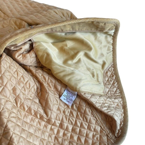 Talbots Jacket, Coat, Quilted Womens Size M Canary Yellow Snap Buttons, Pockets - Picture 12 of 13